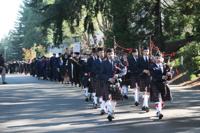 Bagpipe Processional Begins Ceremony