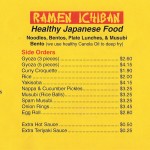 Ramen Ichiban menu side two.