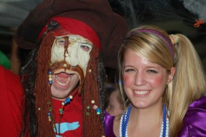 A pirate, Rob Saffeels, poses with his biggest fan, Rachelle Schafer. Photo By DeAnna Thomas